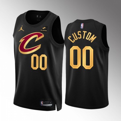 Cleveland Cavaliers Custom Men's Black Nike NBA 2022 23 Statement Edition Jersey